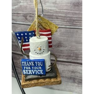 S'Mores Thank You Armed Service Military Christmas Everyday Ornament NWT